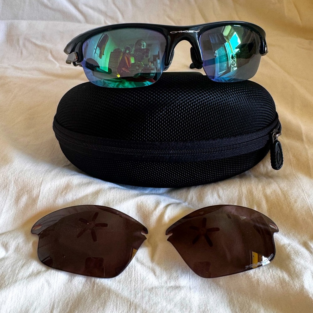 Oakley Fast Jacket Sunglasses full set with extra polarized jacket new nose pads